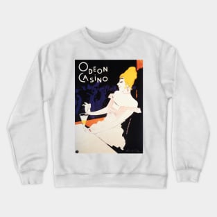 Woman Cocktail in ODEON CASINO Paris Vintage Art Nouveau French Crewneck Sweatshirt